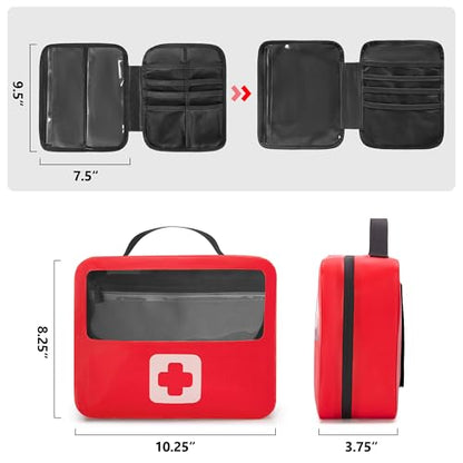 Marscamd Waterproof Empty First Aid Bag with a Detachable Panel - color: Red