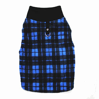 Dog Sweater, Soft Fleece Vest with Leash Ring Pullover Jacket Winter Pet Dog Clothes for Puppy Small Dogs Cat Teddy Chihuahua Yorkshire for Christmas (XS, Blue Plaid) | Winter Jacket,Pet Clothing,Dog Clothes,Puppy,For Small Dogs Cats,Teddy,Cat Apparel,Dog