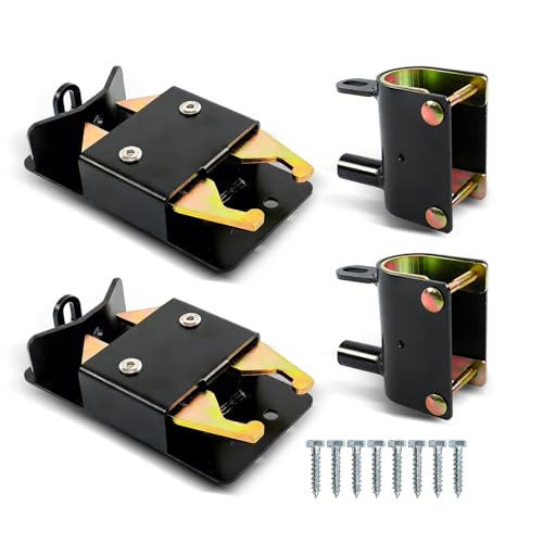 findmall Heavy Duty 2 Way Farm Gate Latch 2 Pack Fence Gate Accessory for Metal Gates Livestock Areas Horse Corrals Ranches and Farms with Mounting Screws and Directions