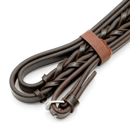 Jeffers Uniquely English Leather Laced Reins for Horses, Havana 54" - Adjustable Premium Reins for Equestrian Riding, Jumping, Saddle, Bridle, Training, English Horse Tack