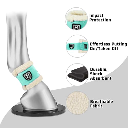 Harrison Howard Essential Premium Horse Pastern Wraps with Berber Fleece Lining Sold in Pairs Mint - color: Mint