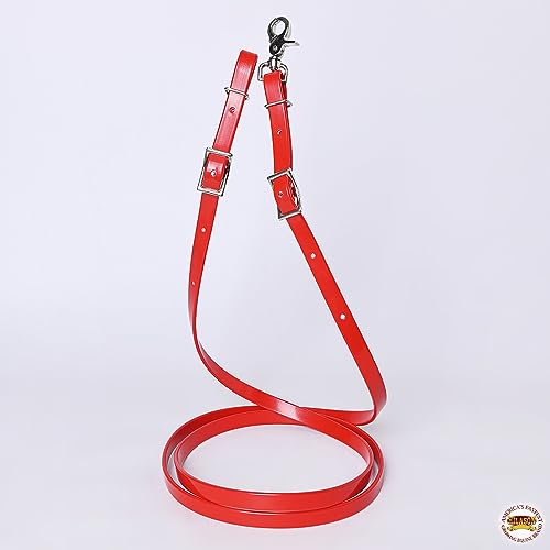 HILASON Western Horse Biothane Leather Rein, Full Size - color: Red