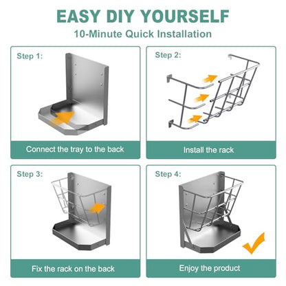 Goat Hay Feeder, 21 Gallon Large Capacity Hay Rack, 2 in 1 Hay and Grain Feeder, Wall Mounted Livestock Feeder with Feed Tray Wall Hay Rack for Sheep, Horses, Goats, Metal Hay Holder in Farm - size: non top cover