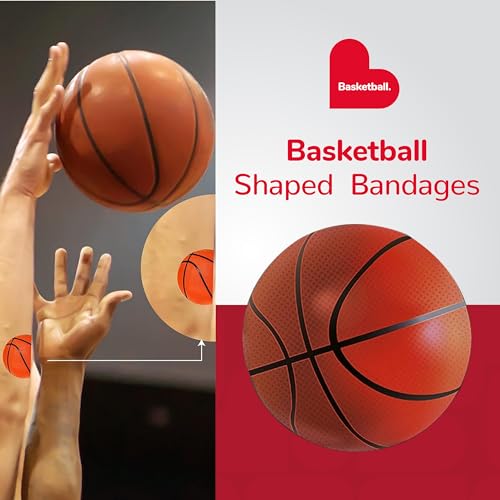 BioSwiss Bandages, Basketball Shaped Self Adhesive Bandage Set, Latex Free, Sterile Wound Care, 24 Count - size: 24-Count Box, style: Basketball