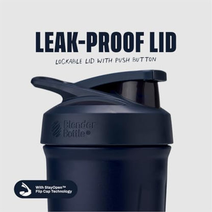 BlenderBottle Sport Flip Stainless Steel Shaker Bottle 24 oz Navy - color: Navy, size: 24 Ounces, style: Flip