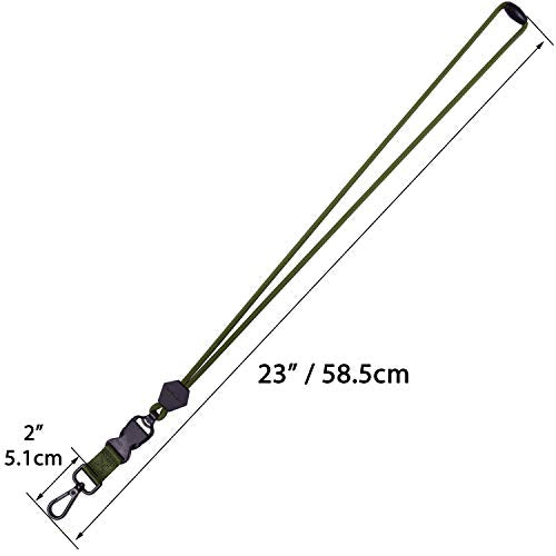 Wisdompro 23 inch Round Cord Lanyard with Safety Breakaway Buckle - color: Army Green