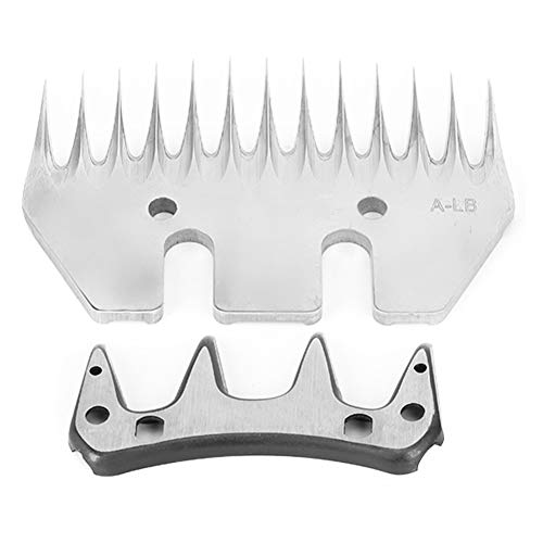 ANGGREK Stainless Steel Sheep Clippers Blade High Hardness Cutting Shearing Cutter Replacement (13 Teeth Straight Blade (+ oscillating Blade)) - size: 13 teeth straight blade (+ oscillating blade)