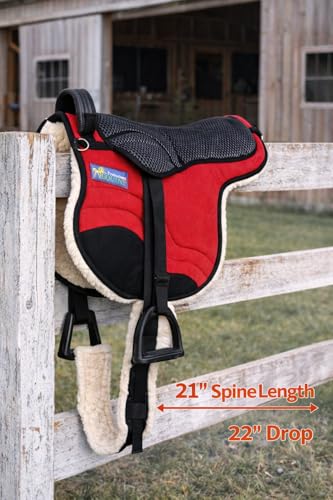 CHALLENGER Horse English Western Trail Fleece Padded Adjustable Bareback Saddle Pad 39TS05 - color: Red