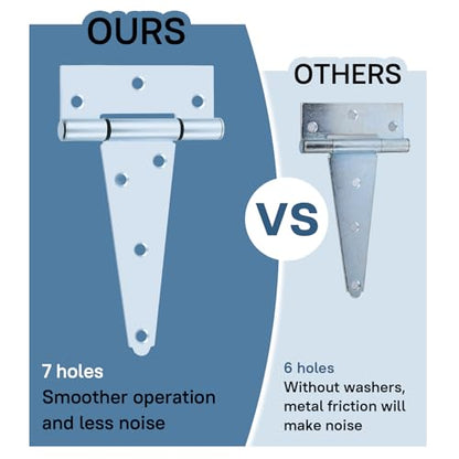 5" Zinc Plated Gate Hinges, 10 Pack T Strap Hinges Heavy Duty for Fence - color: Zinc, size: 5" - 10pack