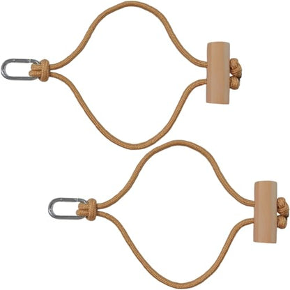 2 PCS Horse Bucket Strap with Wooden Snap Multi-Purpose Adjustable Nylon Rope & Quick Release Carabiner Hay Chix Horse Bucket Strap for Stable Water Bucket Hanging Equine Barn Supplies