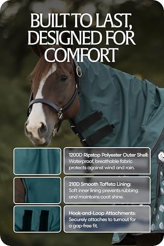 Equinavia Arktis Turnout Neck Cover No Fill | 1200 Denier - Deep Green - S - color: Deep Green, size: S
