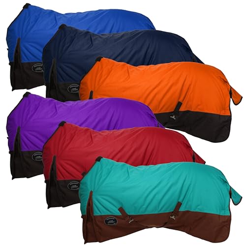Showman Waterproof & Breathable 1200 Denier Turnout Horse Blanket - color: Blue, size: 74"