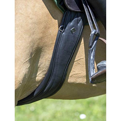 LeMieux Gel-Tek Anatomic Jumping Girth - Contoured Shape - Dynamic Gel and Ultra Soft Leather - color: Black, size: 130cm/52"