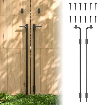 36" Heavy Duty Cane Bolt Drop Rod for Gate, Pack of 2 | Thickened Steel Outdoor Gate Latch, Wind Resistant for Wood, Vinyl, Metal, Iron, Double Fencing - size: 36 inch-2 Pack