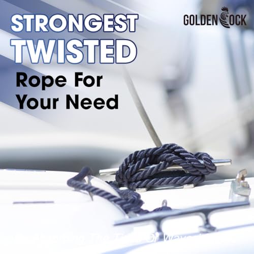 Heavy Duty Twisted PP/Polyester/Nylon Rope, Weather-Resistant & Waterproof Rope for Pool, Marine, Camping, Household Use, Construction & Rigging Applications (Navy, 1/2in X 32FT) - color: Navy, size: 1/2in X 32FT