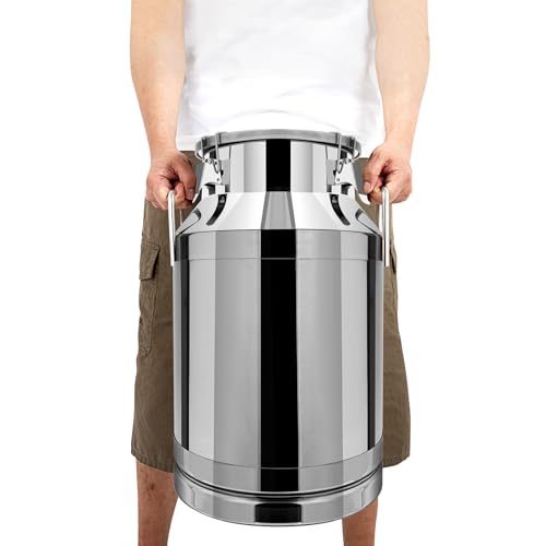 10.5 Gallon Stainless Steel Milk Can 40L Milk Jug | Food-grade Stainless Steel Container, Milk Bucket, Water Jug, Silicone Sealed Lid, Heavy Duty - size: 40 L/10.5 Gallon
