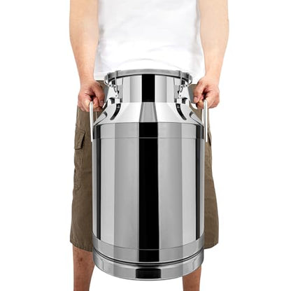 10.5 Gallon Stainless Steel Milk Can 40L Milk Jug | Food-grade Stainless Steel Container, Milk Bucket, Water Jug, Silicone Sealed Lid, Heavy Duty - size: 40 L/10.5 Gallon