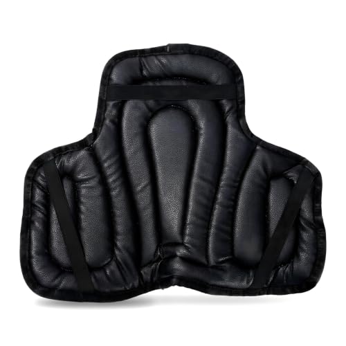 Cushion Non-Slip Saddle Pad – Shock Absorbing PU Leather Seat Pad for Horseback Riding, Relieves Back & Hip Pressure, Prevents Saddle Soreness, Fits on Saddles & Motorcycles