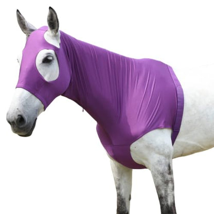 Horse Slinky Hood with Zipper, Stretchy Sleazy Hood Purple M - color: Purple, size: Medium