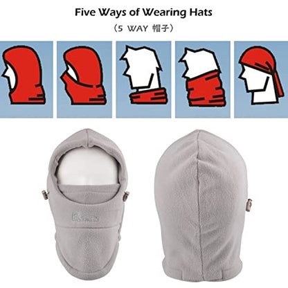 TRIWONDER Kids Winter Hats Balaclava Ski Mask for Boys Girls Toddlers Windproof Adjustable Cold Weather Face Mask Neck Warmer - color: Light Gray