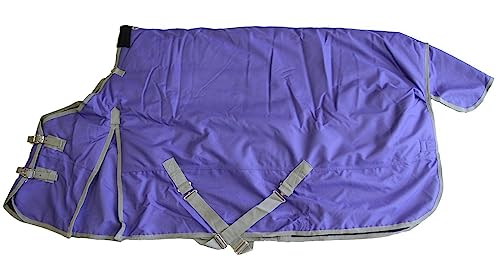 AJ Tack 1200D Waterproof Winter Horse Blanket with Storage Bag - 400g Heavyweight Turnout with Fleece Collar, Shoulder Gussets & Tail Flap - Purple 76" - size: 76