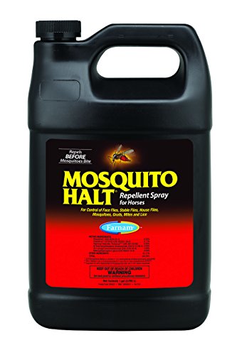 Farnam Mosquito Halt, Mosquito Repellent Spray for Horses, Quick Knockdown Against Mosquitoes, Flies and More, Black, 1 Gallon - size: 128 Fl Oz (Pack of 1)