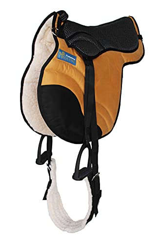 CHALLENGER Horse English Western Trail Fleece Padded Adjustable Bareback Saddle Pad 39TS05 - color: Tan