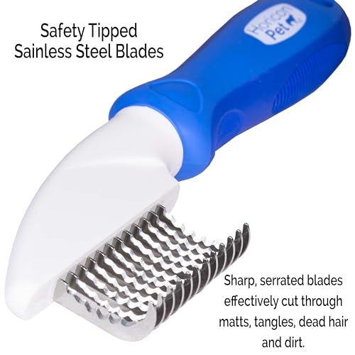 12 Blade Dog Dematting Comb - Removes Knots, Matted Fur, & Tangles Gently For Dogs, Cats & Small Animals - style: 12 Blade Dematting Comb