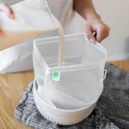 Pro Quality Nut Milk Bags, Greek Yogurt Strainer Bag & Cold Brew Coffee Bag - Commercial Grade Reusable All Purpose Almond Milk etc - Fine Mesh Food Grade BPA Free Nylon