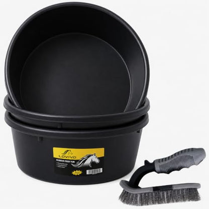 LOVIVO Horse Rubber Feed PAN 1GALLON 3 - size: 1 gallon 3PCS