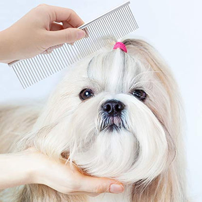 GUBCUB Pets Grooming Comb Kit for Small Dogs Puppies For Tear Stain Remover, 2-in-1 with Round Teeth to Remove Knots Crust Mucus - style: Pet Combs