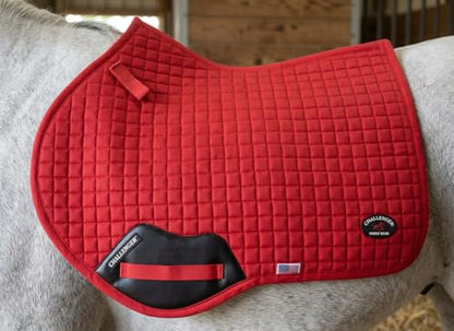 Horse Contoured English Quilted Lightweight All-Purpose Saddle Pad 72TS34 - color: Red