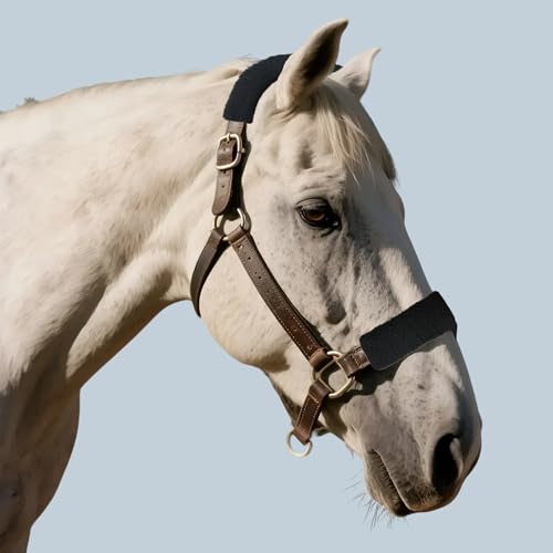 Fleece Horse Halter Cover (BN Series (2-Piece), Black) - color: Black, style: BN Series (2-Piece)
