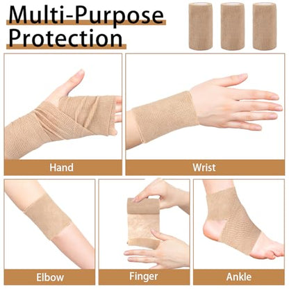 Self Adhesive Bandage Wrap 4 in, Elastic Vet Wrap, Athletic Sports Wraps