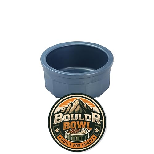 Pet Crock Bowl – Thick Durable Plastic Non-Tip Food & Water Dish for Small Dogs, Cats, Birds, Lizards & Other Small Animals – Indoor/Outdoor – Chew Resistant, Easy Clean (Blue, 1 Cup (8oz)) - color: Blue, size: 1 Cup (8oz)