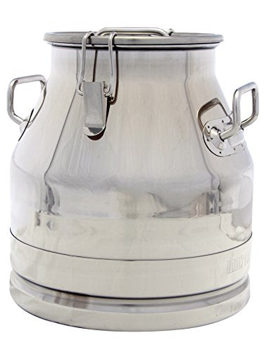 Stainless Steel Milk Transport Cans with Strong, Sealed Lid and Optional Spigot (5 Gallon) - color: Container Only, size: 5 Gallon