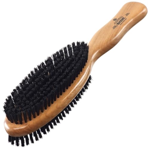 Kent CC20 Double Sided Cherrywood Clothes Brush and Lint Remover, Firm Side for Dust and Dirt, Soft Side for Gentle Brushing for Keeping Fabrics Free from Fibres, Fluff and Pet Hair, Made in England - style: CC20