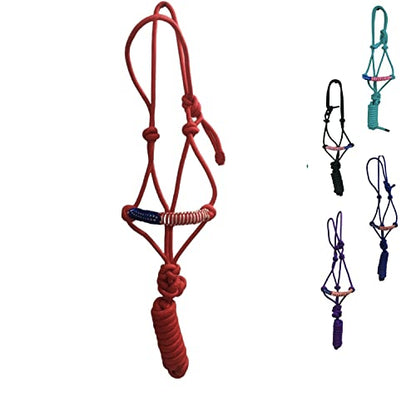 Majestic Ally Poly Braided Patriotic Nose Poly Rope Halter and 10' Matching Lead - color: Red