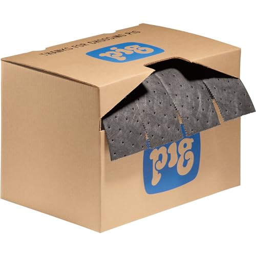 PIG Rip-&-Fit Absorbent Mat Roll in Dispenser Box - 15" x 60' Heavyweight Mat Roll - Absorbs up to 7.8 Gallons - MAT242