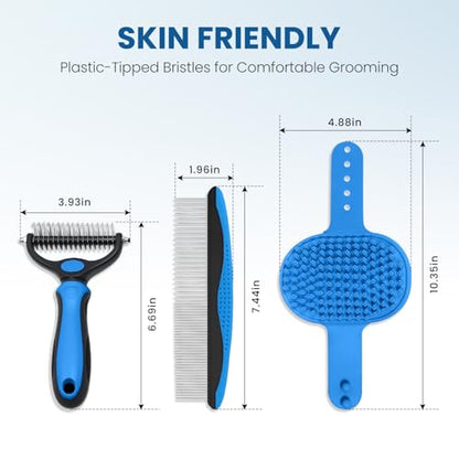 Blue Pet Grooming Rake Metal Comb Grooming Brush for Dogs and Cats - color: Blue