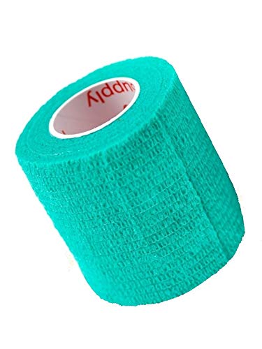 2 Inch Self Adhesive Bandage Wrap & Athletic Tape - 6Pk, Teal - color: Teal, size: 6 Rolls