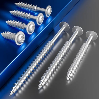 Wensilon (Silver) Pocket Hole Screws # 8 * 1" 170pcs 1lbs Square Hole Wood Screws and Round Head Square Hole self Tapping Screws are Suitable for Wooden use.150MM,60MM Drive bit Included. - color: Silver, size: 8*1"