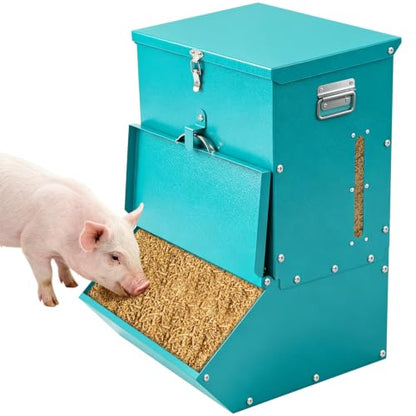 Single Door Hog Feeder, 2.2 Bushel Capacity Pig Feeder - size: 2.2 Bushel