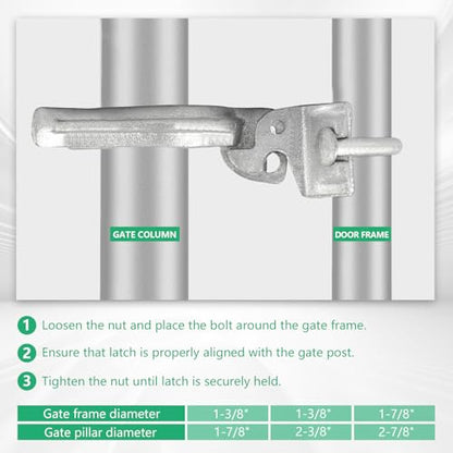 1-7/8" x 2-7/8" Chain Link Fence Gate Fork Latch - size: 1-7/8" x 2-7/8"