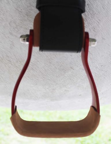 CHALLENGER Horse 4-3/4" Western Saddle Barrel Racing Lightweight Aluminium Stirrups 5181 - color: Red