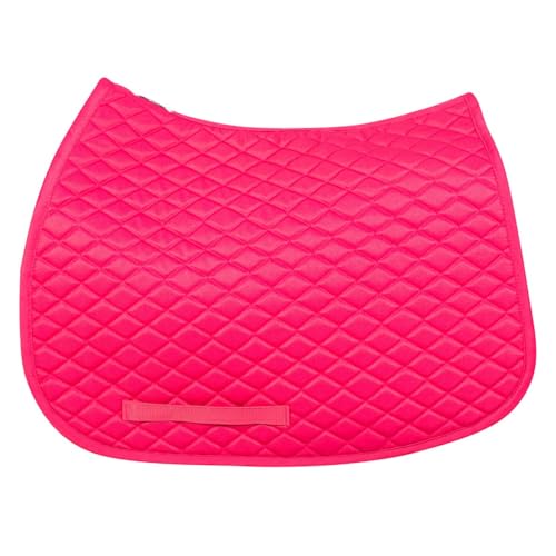 TuffRider Basic Pony Saddle Pad – Diamond Quilted, Flannel Lined, Breathable Schooling Pad for Horses - color: Hot Pink