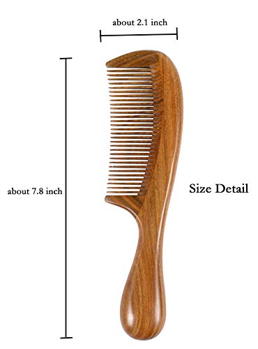 Louise Maelys Wood Fine Tooth Comb For Thick Hair, Anti Static - color: Fine Tooth