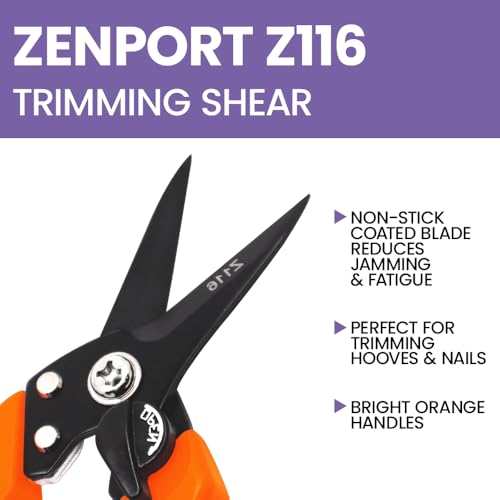 Zenport Z116 Hoof and Floral Trimming Shear with Twin-Blade, 7.5-Inch, for Goat, Sheep, Alpaca and More, Orange - 3 Pack