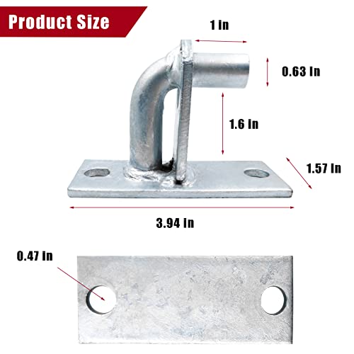 2 Pack Wall Mount Gate Hinges, Heavy Duty Chain Link Fence Gate Hinges with 5/8 Hinge Pin for Fences & Farm Gates, Silver - color: Silver-2pcs