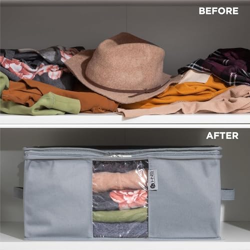 Cedar Clothes Storage Bag Organizer, Protects From Moths, Set of 2, Grey - color: Grey